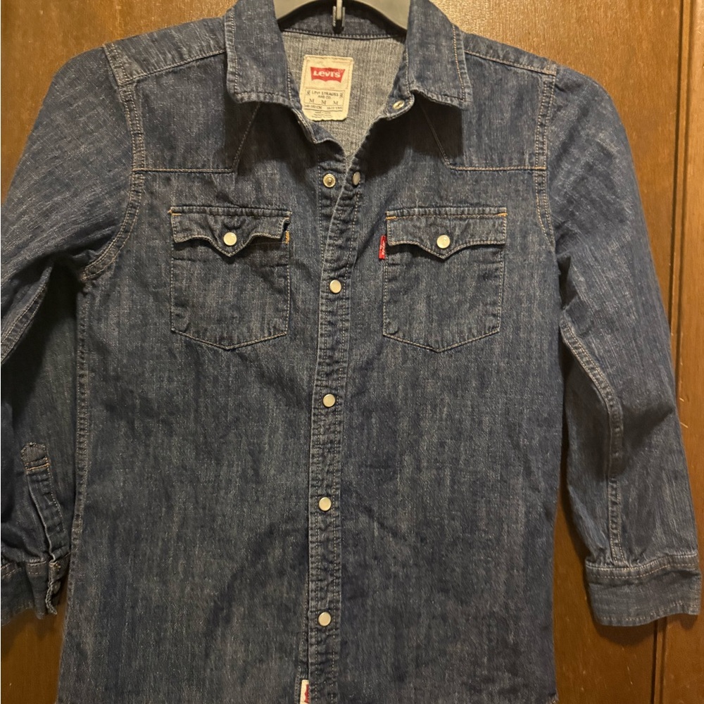 Levi's Boys Dark Denim Snap Front Shirt